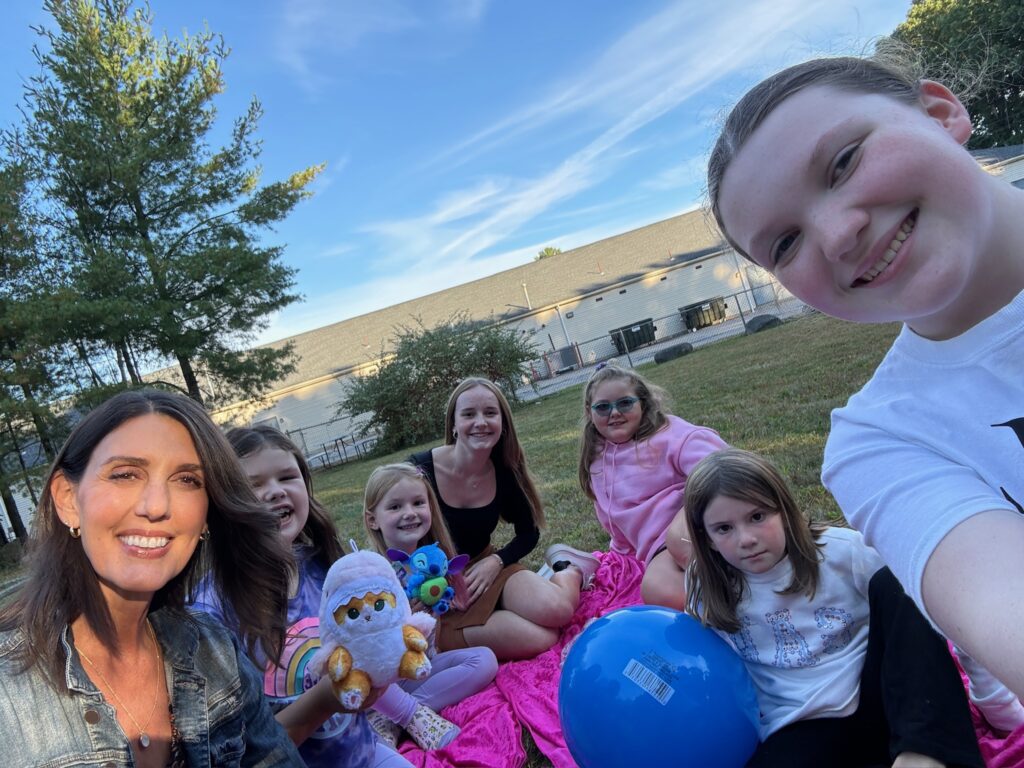 Maria outside enjoying a beautiful day with the girls from Fearless Focus in Pembroke, MA