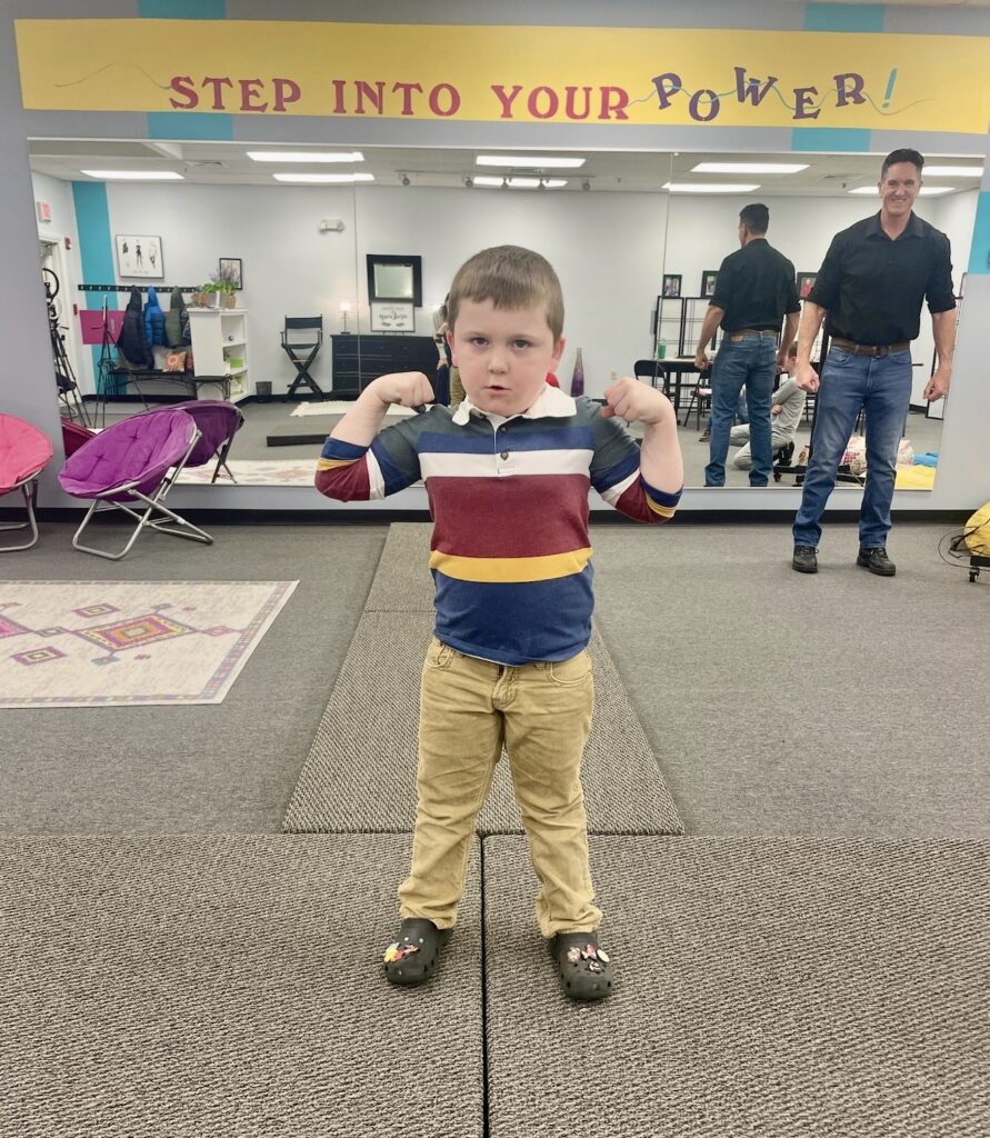 Small boy practicing self confidence at Fearless Focus in Pembroke, MA