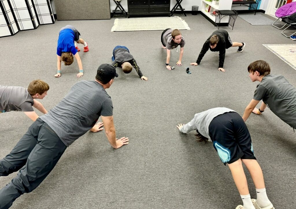 Boys at Fearless Focus working out.